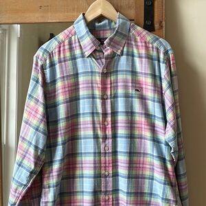Vineyard Vines Flannel Slim Fit Whale Shirt Size M